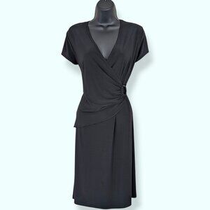 🍁Vintage Jessica Black Wrap-Style Dress